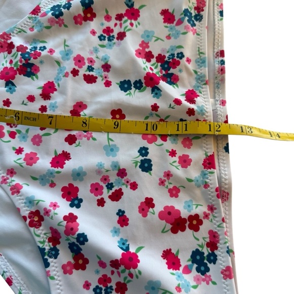 Beachsissi Swim Bikini Bottom Womens Size L White Floral Tropical Beach Vacation - Picture 7 of 7